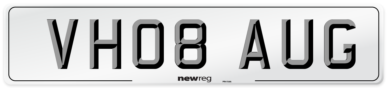 VH08 AUG Number Plate from New Reg